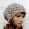 Knitted Women's Slouchy Hat-grey