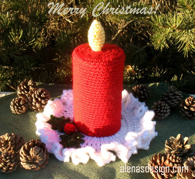 CHRISTMAS CANDLE FREE CROCHET PATTERN Alena's Design