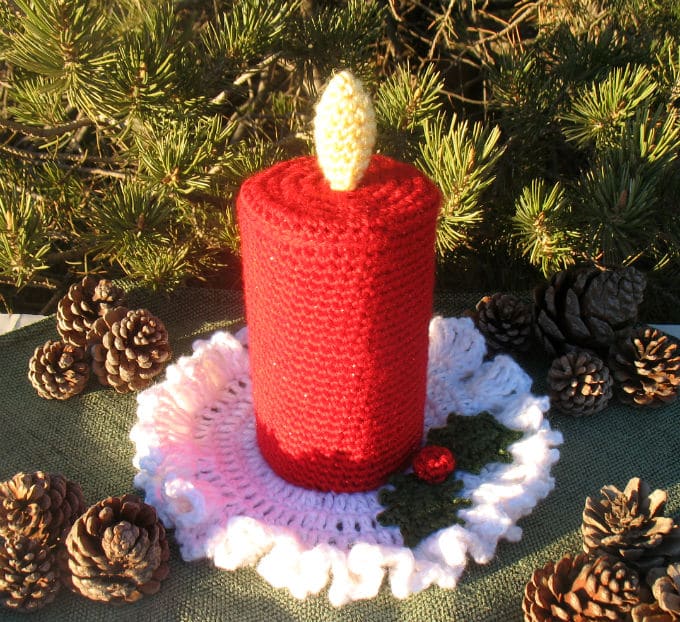CHRISTMAS CANDLE FREE CROCHET PATTERN Alena's Design