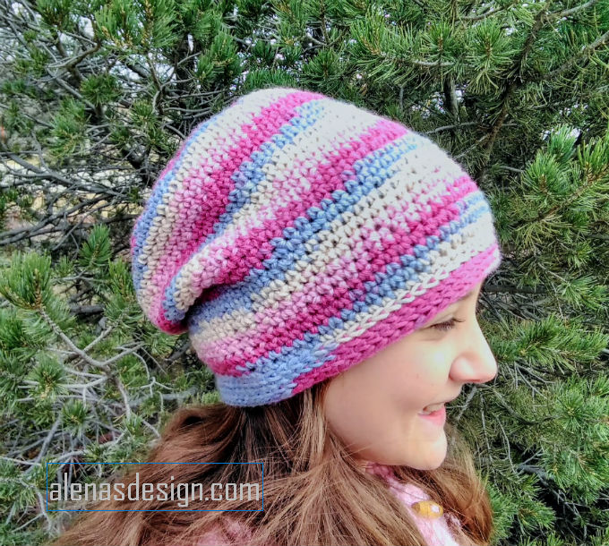 VARIEGATED SLOUCHY HAT FREE CROCHET PATTERN - Alena's Design