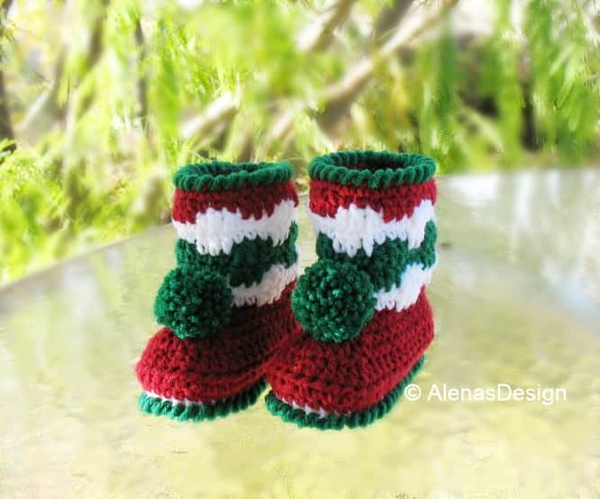 Christmas Baby Booties Crochet Pattern 027 - Design