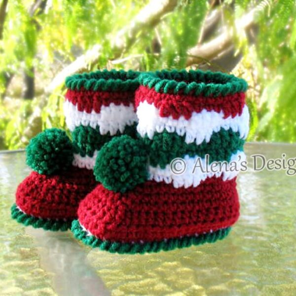 Christmas Baby Booties