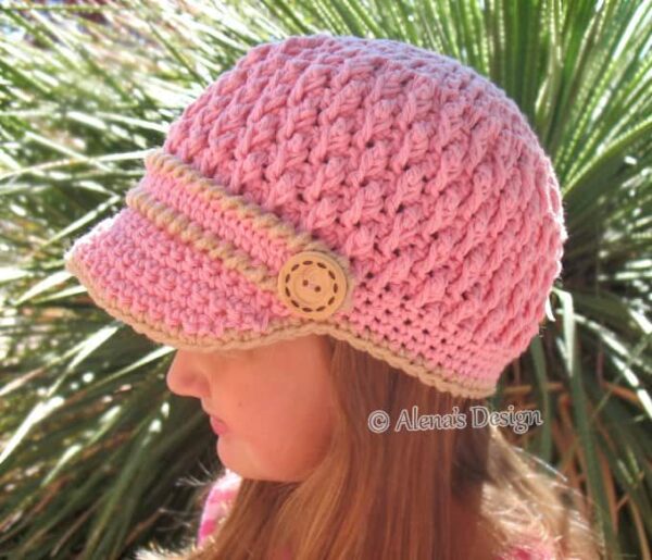 Two-Button Visor Hat - pink