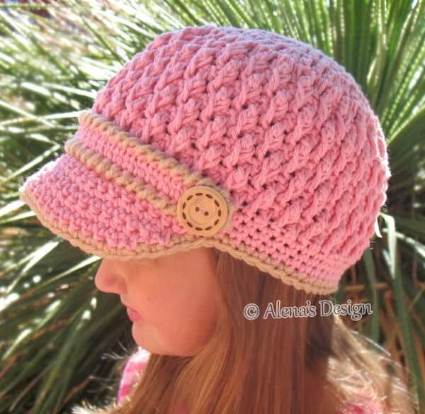 Two-Button Visor Hat - pink