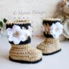 Blossom Baby Booties with Flower