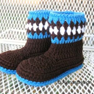 Brown Children’s Boots Crochet