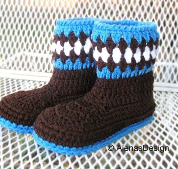 Brown Children’s Boots Crochet
