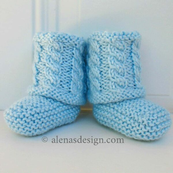 Cabled Baby Booties- 3m
