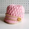 Two-Button Baby Visor Hat - pink 0-3m