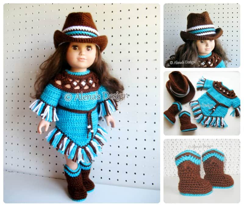 Western Doll Outfit Crochet Patterns - Alena's Design