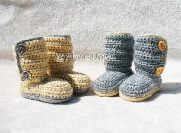 Buttoned Baby Booties-9-12m