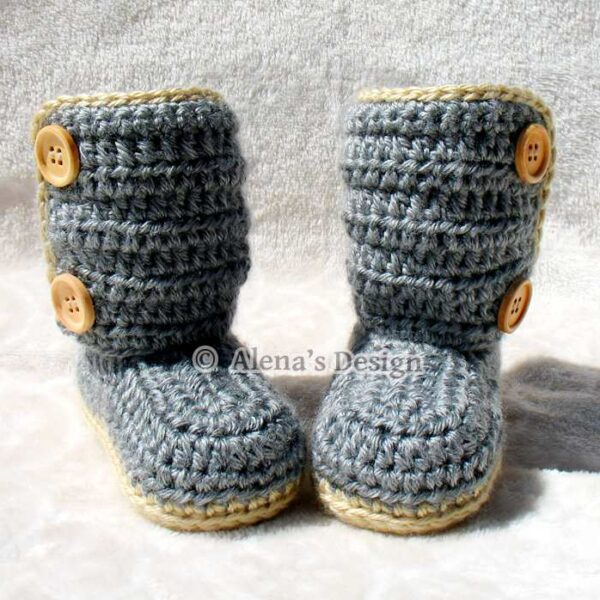 Buttoned Baby Booties-front