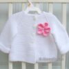White Baby Cardigan Knitting Pattern 228