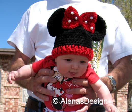 Baby Minnie Mouse Hat with Red Bow