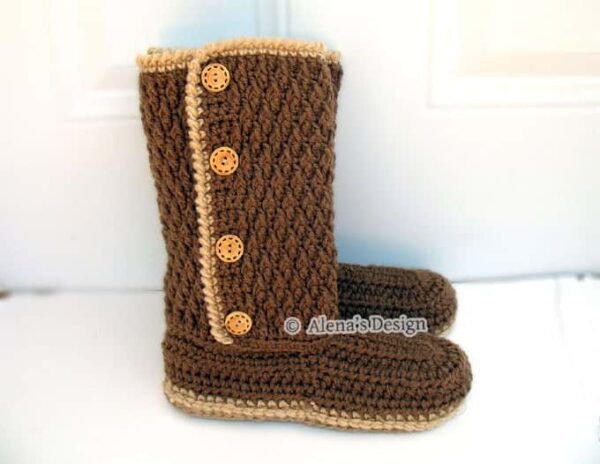 Buttoned Women's Boots - Crochet Pattern 137 