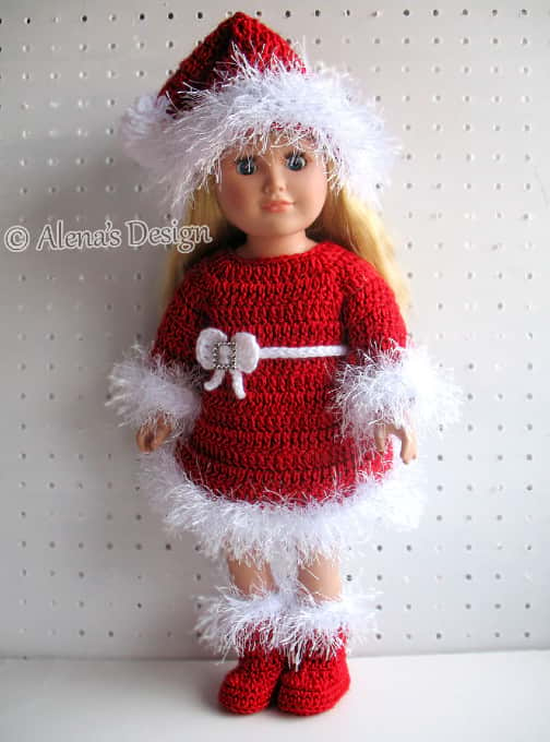 Crochet Christmas Doll Outfit Pattern