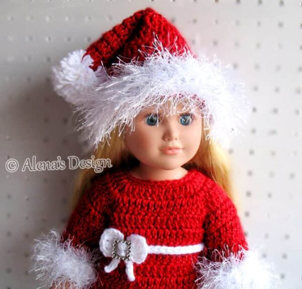 Doll Santa Hat Crochet Pattern