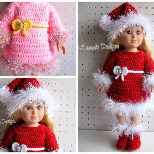 Crochet Christmas Doll Outfit