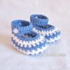 Crochet Baby Shoes - blue-white