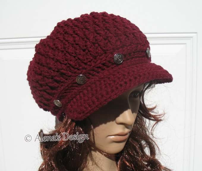 Pom-Pom Slouchy Hat - Merlot