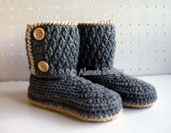 Two-Button Children's Boots - Grey