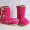 Two-Button Children's Boots - pink