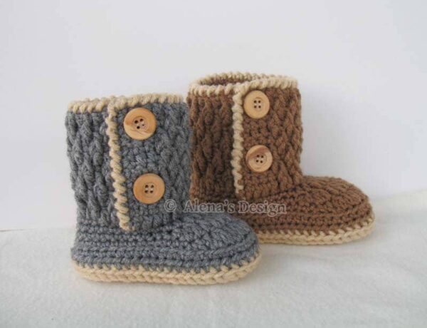 Two-Button Toddler Booties - side