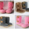 Two-Button Toddler Booties - collage