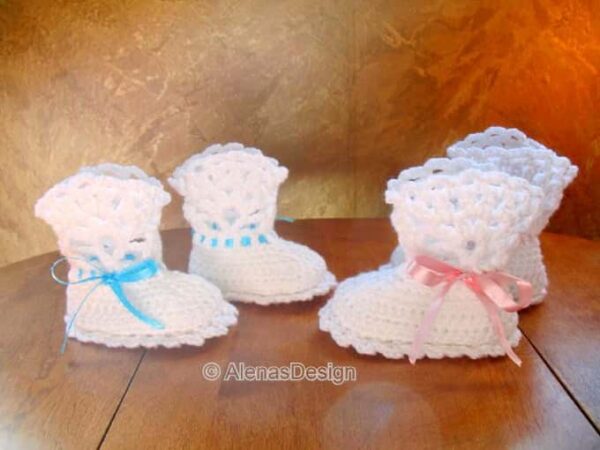 White Lace Top Booties Crochet