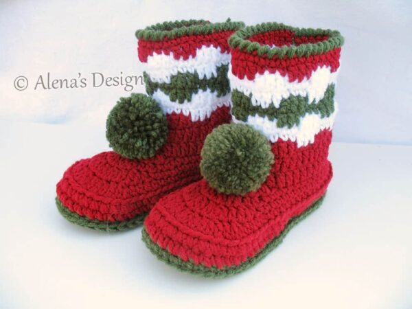 Christmas Toddler Booties - front