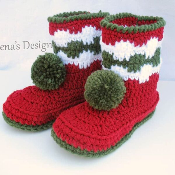 Christmas Toddler Booties - front