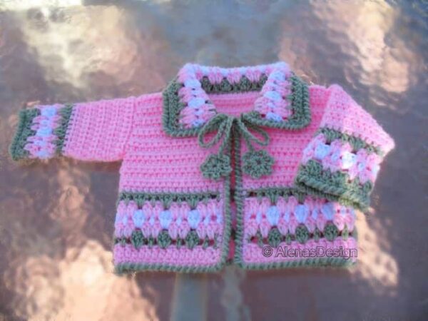 Blossom Baby Jacket with flower ties
