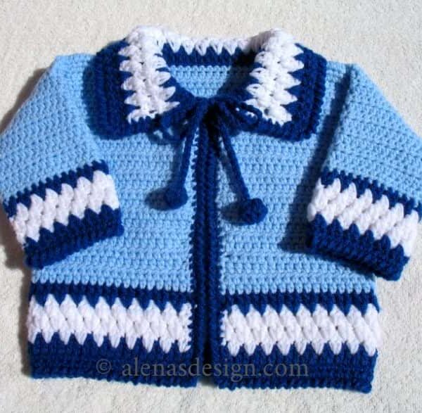 Blue Baby Jacket | Crochet Pattern 046