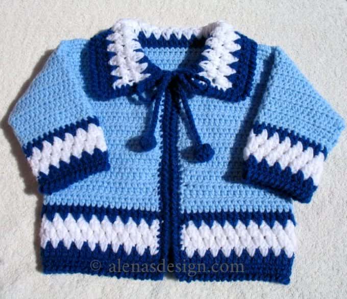 Blue Baby Jacket | Crochet Pattern 046