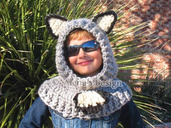 Hooded Cowl with Ears Crochet Pattern 120