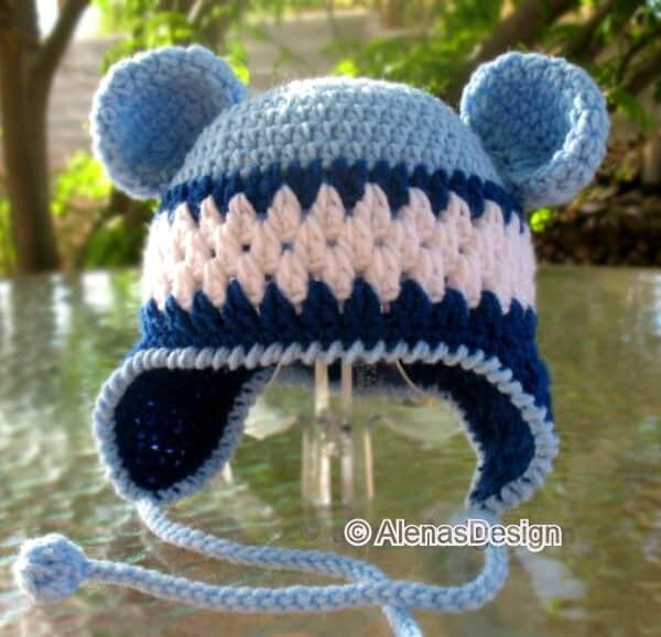 Blue Bear Hat Crochet Pattern 002