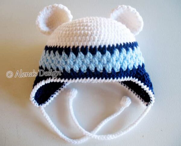 Blue Bear Hat Crochet Pattern 002 