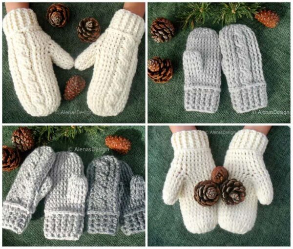 Brianna children's mittens crochet pattern 247