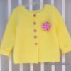 Yellow Baby Cardigan with Embellishments-2 Knitting Pattern 257