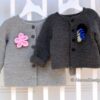 Gray Baby Cardigans with Embellishments-2 Knitting Pattern 257