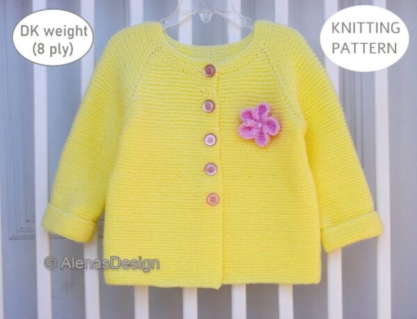 Baby Cardigan with Embellishments-2 Knitting Pattern 257