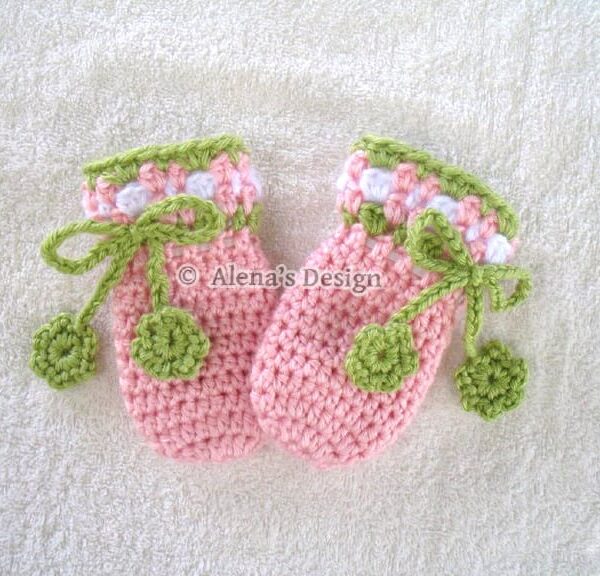 Blossom Baby Mittens Crochet Pattern 036