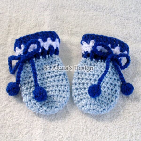 Blue Baby Mittens Crochet Pattern 040