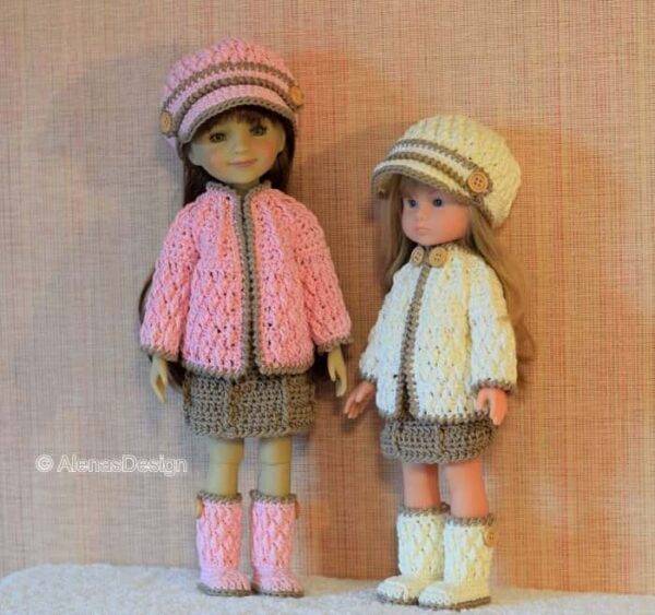 13" and 14.5" Doll Crochet Patterns 4 PC Set