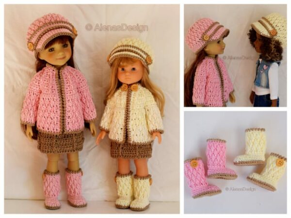 13" and 14.5" Doll Crochet Patterns 4 PC Set