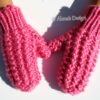 Handmade Knit Mittens hot pink