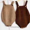 Basic Baby Romper Knitting pattern #264 brown khaki