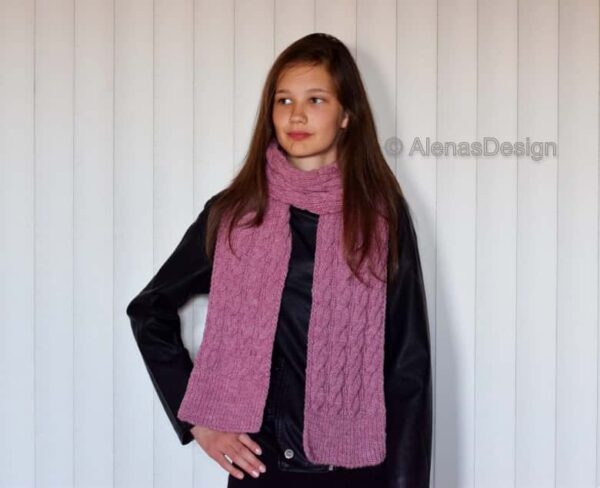 Travis Cabled Scarf Knitting Pattern front
