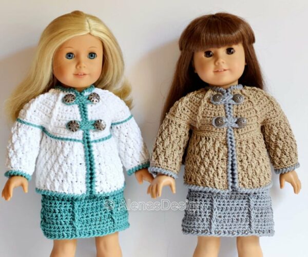 diamond set crochet pattern jackets for 18 inch doll