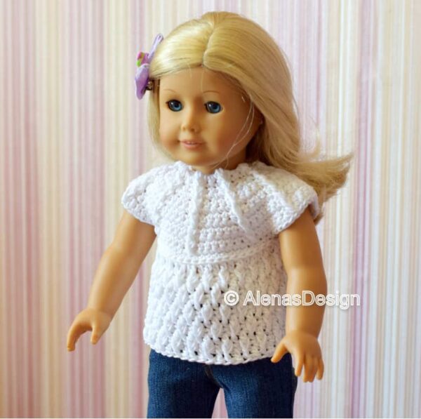 White top diamond set crochet patterns for 18 inch dolls